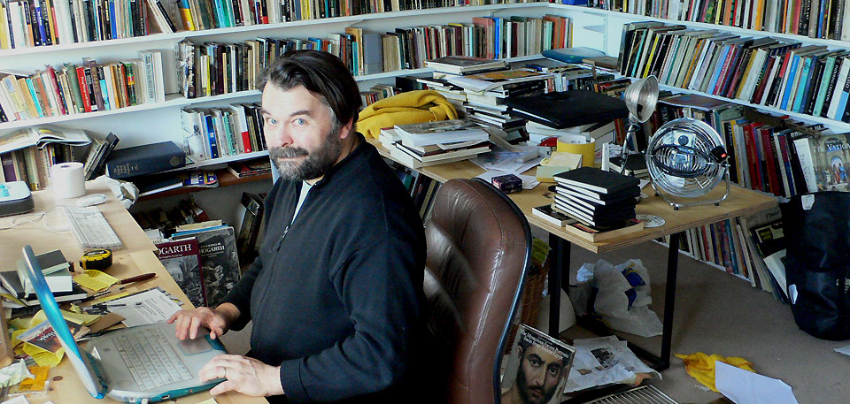 tom lubbock at his desk